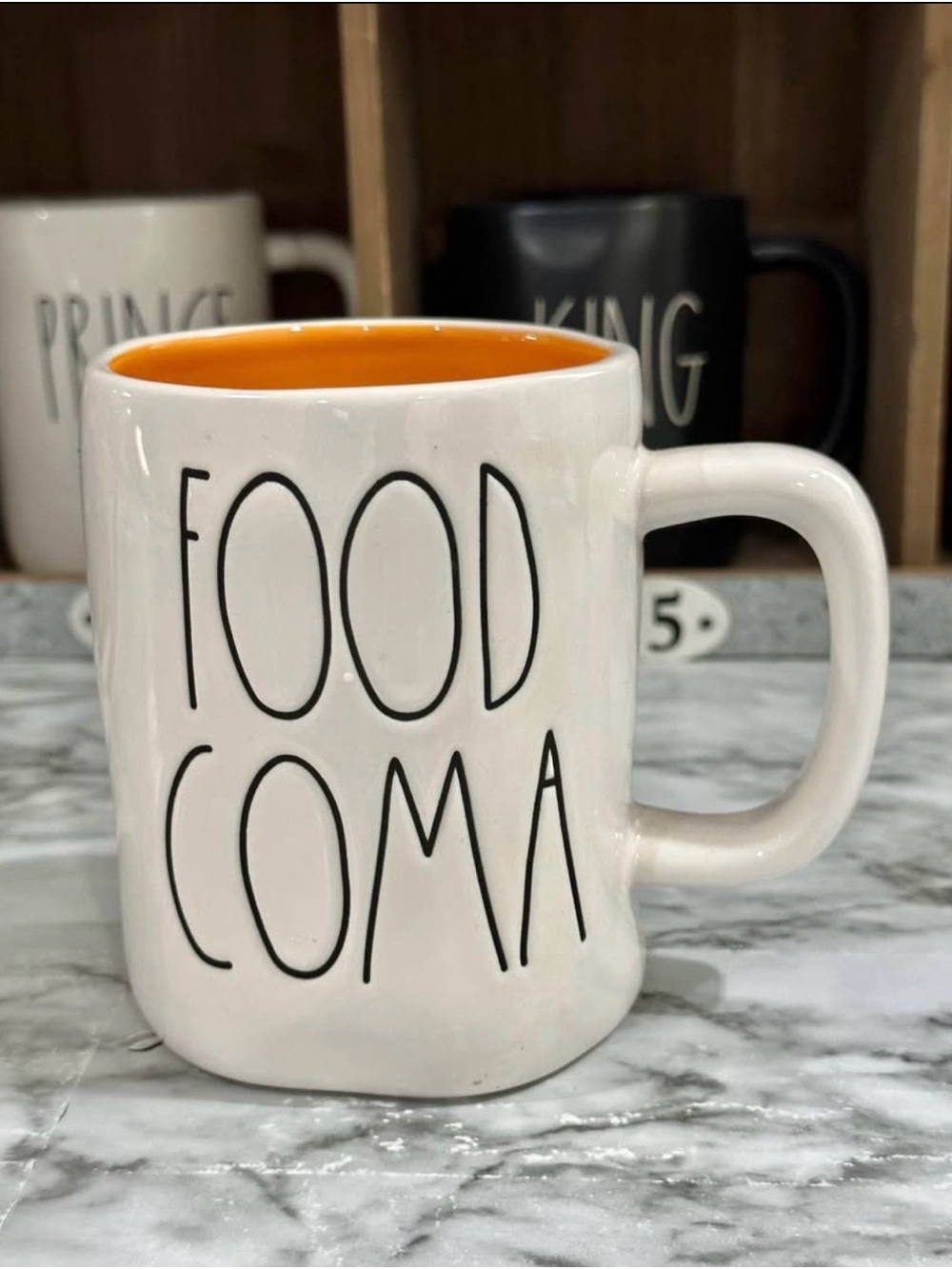 Rae Dunn “Food Coma" Mug with Orange Interior